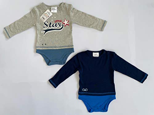 Twins Body Little Star Body Bebé Pack de 2 Azul (marine 3011) 4-5 meses (Talla del fabricante: 62)