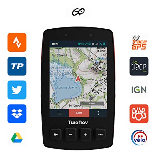 TwoNav - GPS Trail 2 Bike - Bicicleta Cicloturismo MTB / 4 Botones Frontales/Pantalla 3.7" / Autonomía 20 h/Memoria 32 GB/Tarjeta SIM/Mapa topográfico Incluido