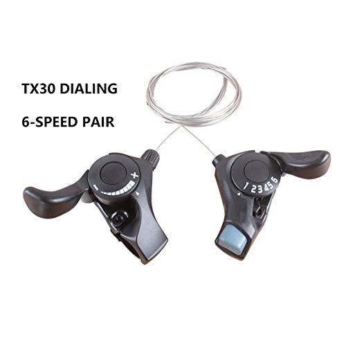 TX30-6 Palanca de cambios de bicicleta de montaña Transmisión de 6 velocidades 18 velocidades interruptor de mano universal para S-h-i-m-a-n-o izquierda/derecha/par opcional (1 par)