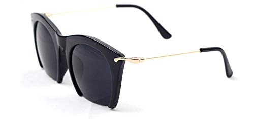 TYJYY Sunglasses Gafas De Sol De Media Llanta Lentes De Gafas De Sol Gafas De Montura Media Mujeres Tintadas De Sol Ropa De Sol Black Party Metal