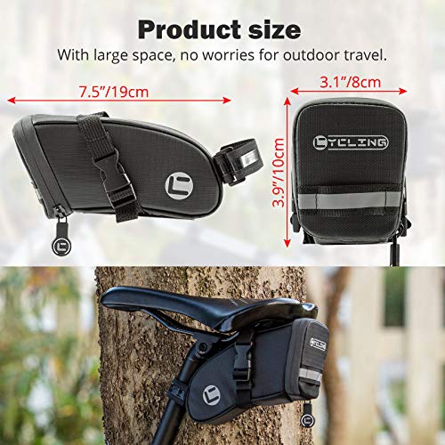 UBORSE Bolsa de Sillín de Bicicleta Bolsa de Cola de Bicicleta Impermeable Accesorios de Ciclismo al Aire Libre con Correa Bolsa de Herramientas para Bicicleta MTB de Carretera de Montaña