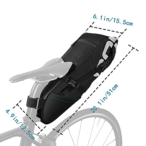 UBORSE Bolsa de Sillín para Bici Impermeable Bolso para Asiento Tresero de Bicicleta Alforjas de ​Tija Sillín Ligera para Ciclismo MTB Carretera Mountain Bike