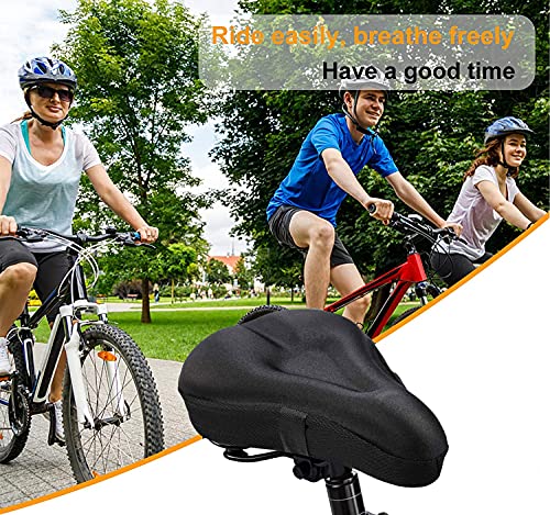 Ubrand - Funda para sillín de bicicleta, de gel de silicona, cojín de sillín para bicicleta, hecha de silicona y esponja, para bicicleta de montaña, bicicleta de carretera (negro)