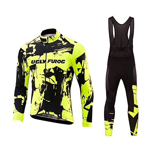 UGLY FROG 2018-2021 Nuevo De Invierno Mantener Caliente Manga Larga Maillot Ciclismo Hombre Bodies +Long Bib Pant with Gel Pad Winter Style