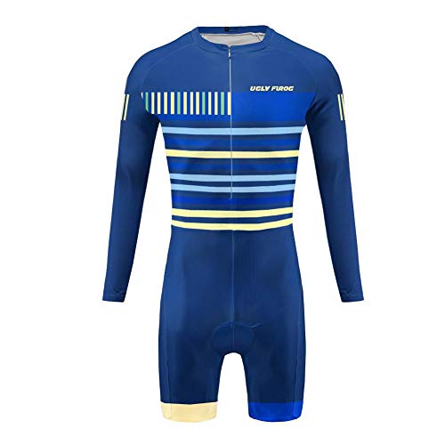 UGLY FROG 2019 Skinsuits Maillot Ciclismo Manga Larga Ropa Ciclismo Hombres Bodies con 3D Gel Pad Pantalones Cortos Outdoor Sets Triatlón Cómodo LTFX03