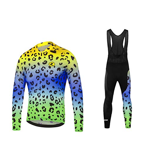 UGLY FROG 2020-2021 MTB Nuevo De Invierno Mantener Caliente Hombre Manga Larga Maillot Ciclismo +Bib Pantalones Sets with Gel Pad Winter(Dos Piezas)