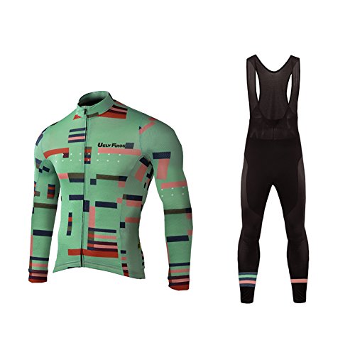 UGLY FROG Bike Wear Chaqueta de Ciclismode Manga Larga+Pantalones de Acolchado 3D para Hombres de Invierno Conjunto de Ropa de Ciclismo de Lana Térmica equipacion Ciclista