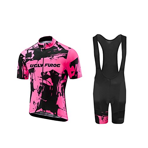 UGLY FROG Bike Wear Ciclismo Mujer Maillots+Bib Tight Sets Seco y Transpirable de Bicicleta Conjunto de Ropa de Ciclo Jersey de Manga Corta