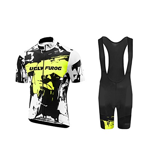 UGLY FROG Bike Wear Ciclismo Mujers Maillots Sports+Bib Tight Sets Seco y Transpirable de Bicicleta Conjunto de Ropa de Ciclo Jersey de Manga Corta