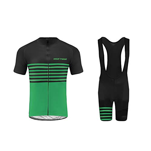 UGLY FROG Ciclismo Maillot, Hombres Jersey + Pantalones Cortos Babero Mangas Cortas de Ciclismo Ropa Maillot Transpirable para Deportes al Aire Libre Ciclo Bicicleta DXMX02