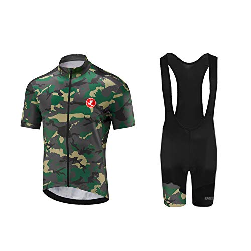 UGLY FROG Ciclismo Maillot Hombres Jersey + Pantalones Cortos Culote Mangas Cortas de Ciclismo Conjunto Ropa Equipacion 3D Gel Acolchado Transpirable Verano para Deportes al Aire Libre Ciclo Bicicleta