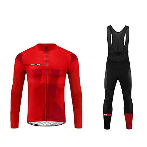 UGLY FROG Conjunto de Ropa de Ciclismo - Jersey de Manga Larga y Zip Completo+ Pantalones de Acolchado 3D Cómodo Respirable Secado Rápido - Ropa Deportivo para Bicicleta de Montaña CXML06