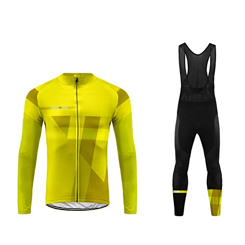 UGLY FROG Conjunto de Ropa de Ciclismo - Jersey de Manga Larga y Zip Completo+ Pantalones de Acolchado 3D Cómodo Respirable Secado Rápido - Ropa Deportivo para Bicicleta de Montaña CXML06