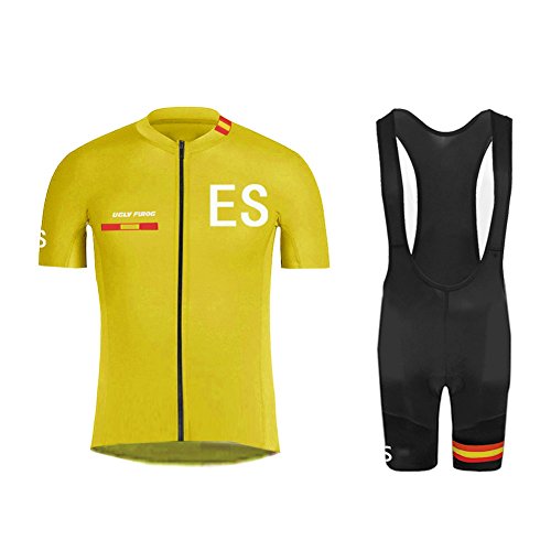 UGLY FROG Equipo de España Ciclismo Jersey Team Ciclismo Ropa Jersey Bib Shorts Kit Camisa de Secado rápido Ropa al Aire Libre de la Bicicleta TGQX03