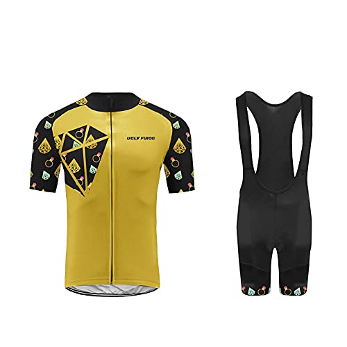 UGLY FROG Maillot Ciclismo Hombres Maillots de Bicicleta Conjunto de Jersey de Manga Corta Top MTB Manga Corta Set