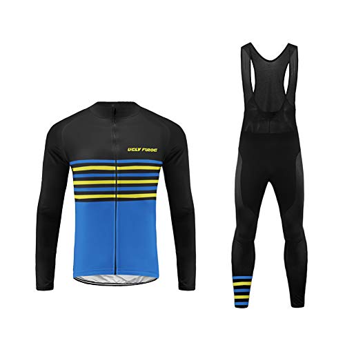 UGLY FROG Ropa Ciclismo Invierno para Térmica de Equipo Profesional para Hombres - Ciclismo Maillot MTB de Manga Larga y Culotte Pantalones Acolchado20D