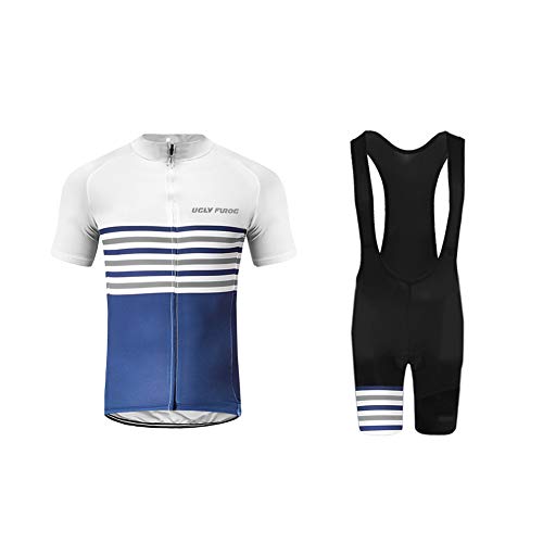 UGLY FROG Ropa Ciclismo MTB Racing Team Verano para Hombre - Un Conjunto de Ciclismo Camiseta Carta Jersey Maillot y Culotte Bib Pantalones Cortos FAX19DT02