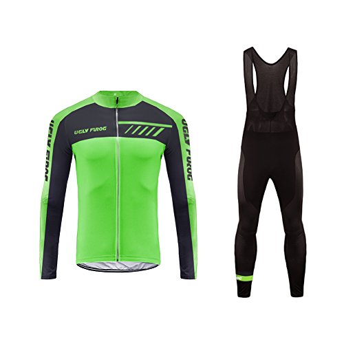 Uglyfrog Ropa Ciclismo Hombre Invierno Lana Calentar Maillot Conjunto Ciclismo Culotte Cycling Winter Clothes Traje Ciclismo Triatlón （Dos Piezas）