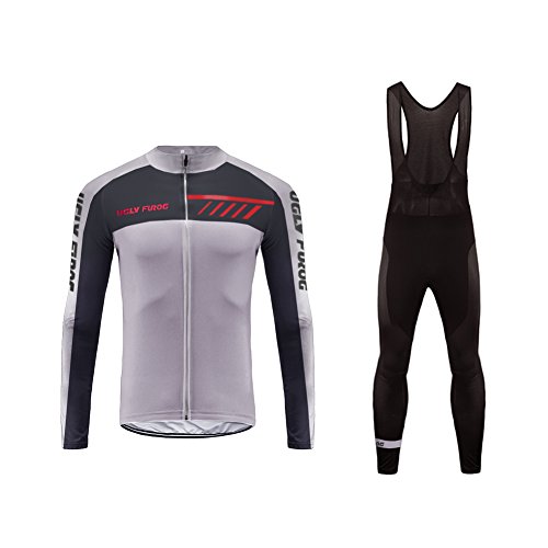 Uglyfrog Ropa Ciclismo Hombre Invierno Lana Calentar Maillot Conjunto Ciclismo Culotte Cycling Winter Clothes Traje Ciclismo Triatlón （Dos Piezas）