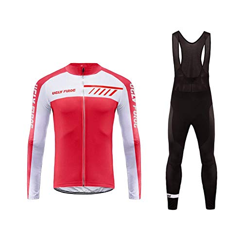 Uglyfrog Ropa Ciclismo Hombre Invierno Lana Calentar Maillot Conjunto Ciclismo Culotte Cycling Winter Clothes Traje Ciclismo Triatlón （Dos Piezas）