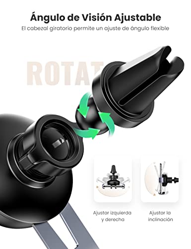 UGREEN Soporte Móvil Coche Rejilla, Soporte Telefono Movil Coche Gravedad Sujeta Movil Coche Car Holder Compatible con iPhone 13 12 Pro MAX,Redmi Note 10 Pro/Note 9 Pro,Galaxy S21/S20 Ultra/Note 20