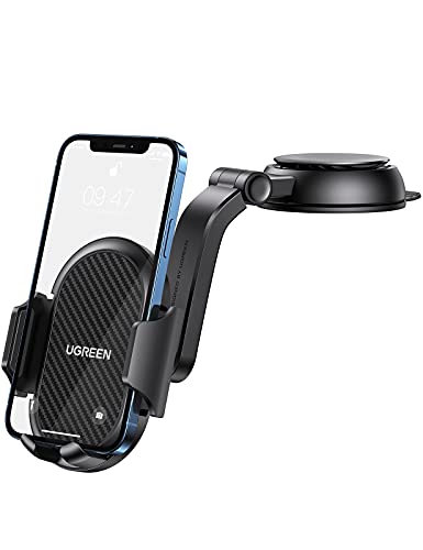 UGREEN Soporte Movil Coche, Soporte de Móvil Coche con Ventosa Fuerte para Salpicadero 360°, Sujeta Movil Coche Universal Porta Movil Coche Car Phone Holder Compatible con iPhone 13 12 Pro,Galaxy S21