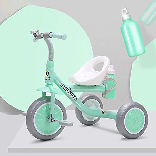 UKUOFL Triciclo para niños tric para Edades de 2 a 6 años, con Campanas y Botellas de Agua para triciclos Infantiles, bicis de Equilibrio de Pedal, Bicicleta de 3 Ruedas Happy House
