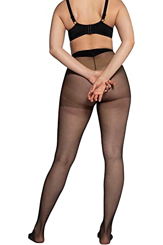 Ulla Popken Strumpfhose 3er Helanca, Medias para Mujer, Negro (Schwarz 10), 3XL