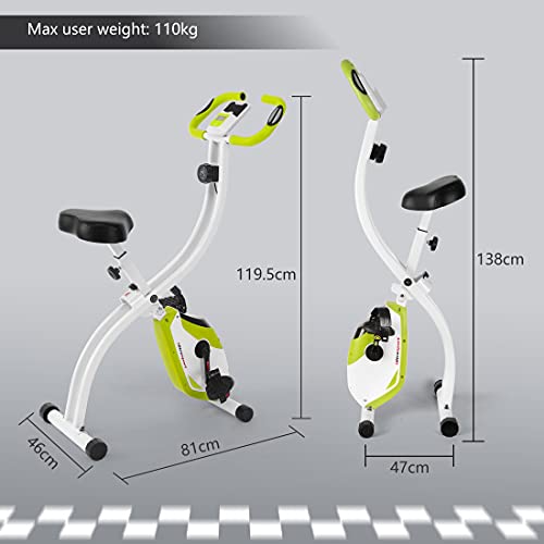 Ultrasport - Bicicleta estática F-Bike 150 sin respaldo, bicicleta fitness, verde