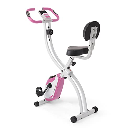 Ultrasport F-Bike 200B Bicicleta estática con sensores de Pulso de Mano, Plegable, con Respaldo, Unisex, Rosa