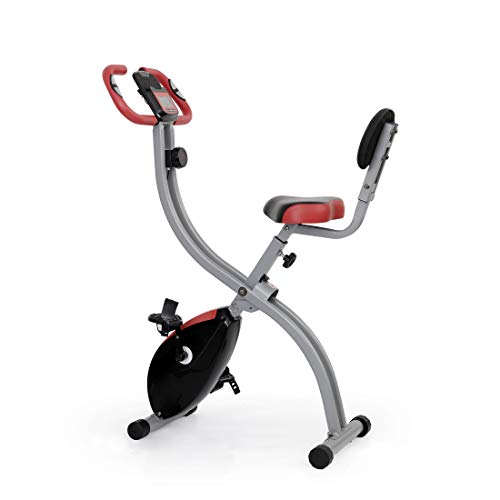 Ultrasport F-Bike 350B Aparato de gimnasia para un entrenamiento cardiovascular respetuoso con las articulaciones, con Respaldo, Negro/Rojo