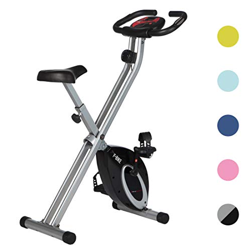 Ultrasport F-Bike Bicicleta estática de Fitness, Aparato doméstico, Plegable con Consola y sensores de Pulso en Manillar, sin Respaldo, Unisex, Negro