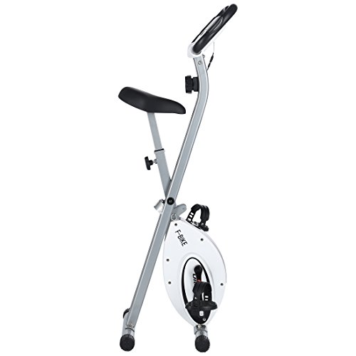 Ultrasport F-Bike estática, Aparato doméstico, Bicicleta Fitness Plegable con Consola y sensores de Pulso en Manillar, Unisex, Plata, OS