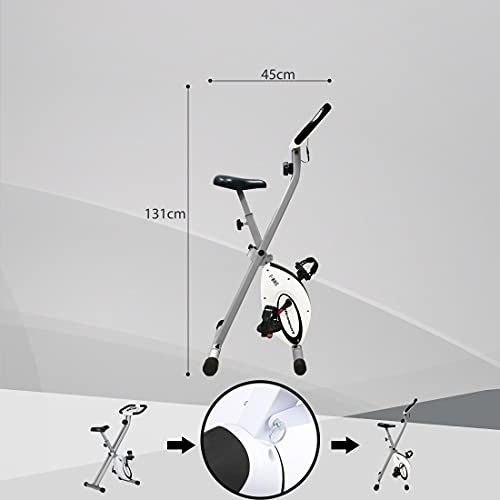 Ultrasport F-Bike estática, Aparato doméstico, Bicicleta Fitness Plegable con Consola y sensores de Pulso en Manillar, Unisex, Plata, OS