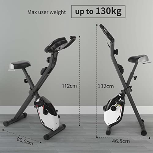 Ultrasport F-Bike Heavy estática, Aparato doméstico, Bicicleta Fitness con Consola y sensores de Pulso en Manillar, Plegable, Unisex, Negro/Plata, Talla única