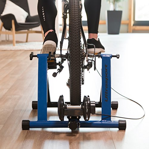 Ultrasport Rodillo para Bicicleta con y Sin Cierre Rápido, Carga Máxima 100 kg, Permite Entrenar en Casa, Entrenamiento de Ciclismo Interior, Unisex, 26 o 29 pulgadas Azul