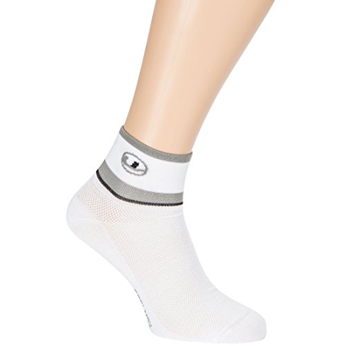 Ultrasport Technologie Coolmax et Coutures Lintoe Calcetines de Ciclismo, Unisex, Blanco/Gris/Negro, 39-42