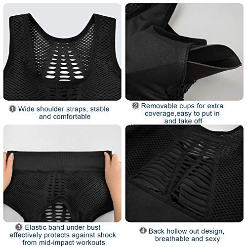 UMIPUBO Sujetador Deportivo Mujer Material Cómodo Sin Costuras Almohadilla Desmontable para Gimnasio Yoga Bailar de Alto Impacto (B, S)
