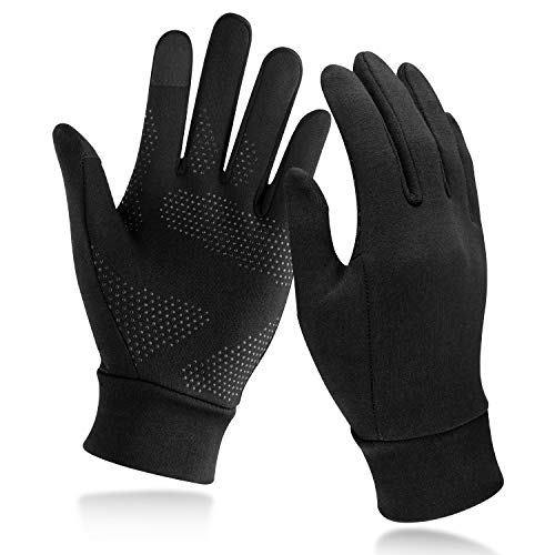 Unigear Guantes Running Correr Pantalla Táctil Guantes Primera Capa para Actividades al Aire Libre Senderismo,Corriendo,Senderismo,Viajes,Carrera,Ciclismo, Otoño e Invierno o Forro de Guantes Esquí