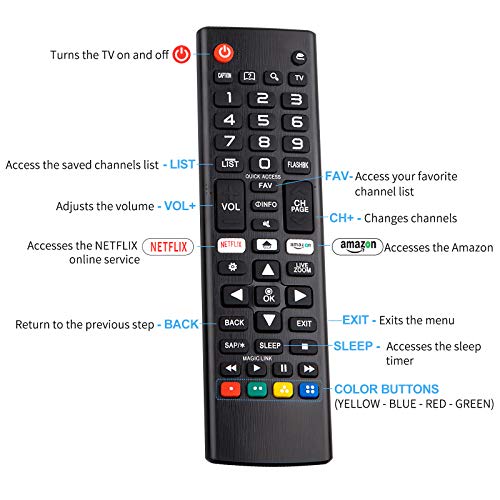 Universal Mando a Distancia para LG Smart TV AKB75095308 AKB74915324 Compatible con Todos Mando a Distancia de LG TV