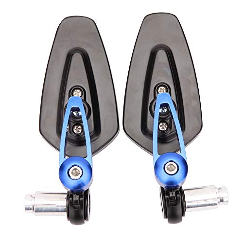 Universales motocicleta manillar extremo de la barra retrovisores laterales azules para Scooter Cruiser Sport Bike Chopper