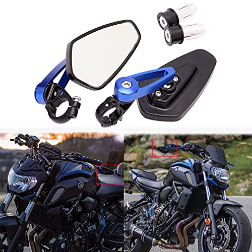 Universales motocicleta manillar extremo de la barra retrovisores laterales azules para Scooter Cruiser Sport Bike Chopper