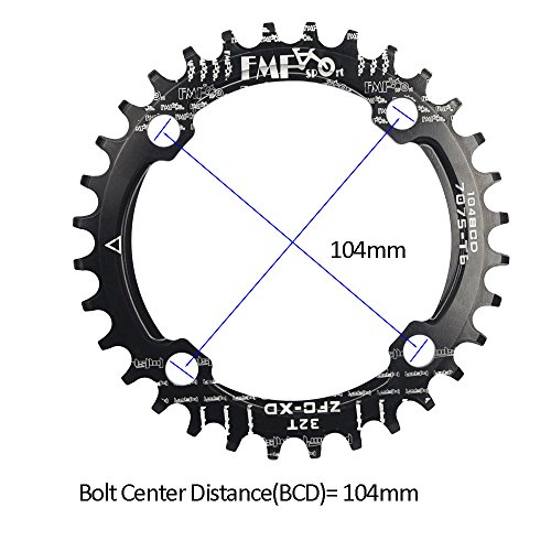 upanbike bicicleta Narrow Wide plato 104 BCD forma redonda sola cadena anillo dientes - dientes 32T, azul