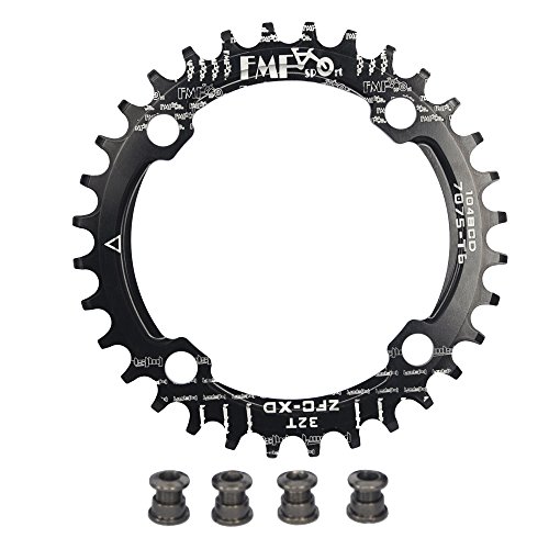 upanbike bicicleta Narrow Wide plato 104 BCD forma redonda sola cadena anillo dientes - dientes 32T, negro