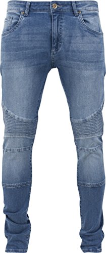 Urban Classics Slim Fit Biker Jeans, Azul (Blue Washed 799), 30W x 31L para Hombre