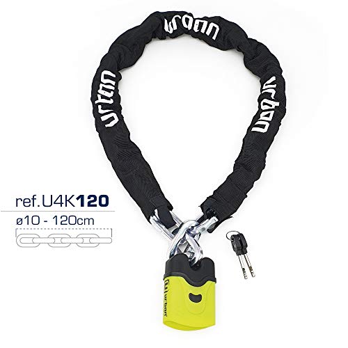 urban U4K120 Cadena Antirrobo Moto candado Nivel 11, ø10, 120cm, Amarillo, 120 cm