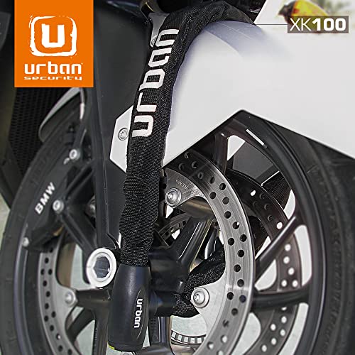 URBAN XK120 Cadena antirrobo Acero endurecido Scooter y Bicicleta, 120cm, Negro, 120 cm