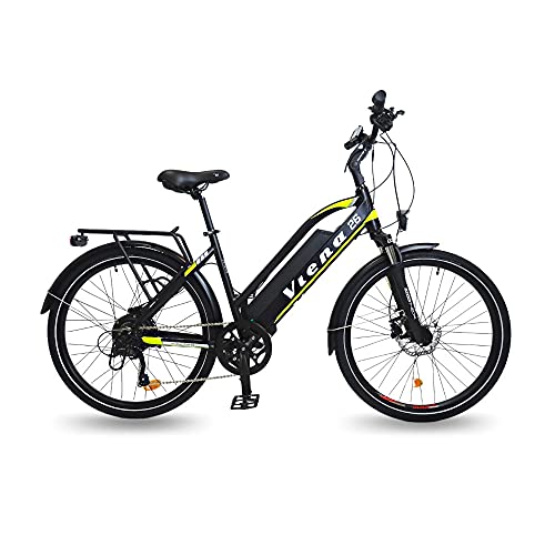 URBANBIKER Viena Bicicleta Trecking eléctrica batería Samsung de 840 WH (48 V y 17,5Ah), Talla 45. Frenos hidráulicos. Color Amarillo y Rueda de 26 Pulgadas