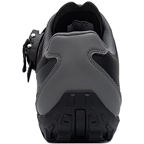 URDAR Zapatillas Ciclismo MTB Hombre Bicicleta Calzado de Montaña Respirables Zapatillas MTB Antideslizante Calzado Ciclismo(Gris,43 EU)