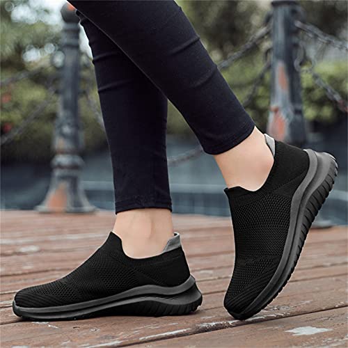 URIBAKY - Zapatillas de deporte para mujer, ligeras, transpirables, transpirables, transpirables, transpirables, sin cordones, Le Noir, 40 EU